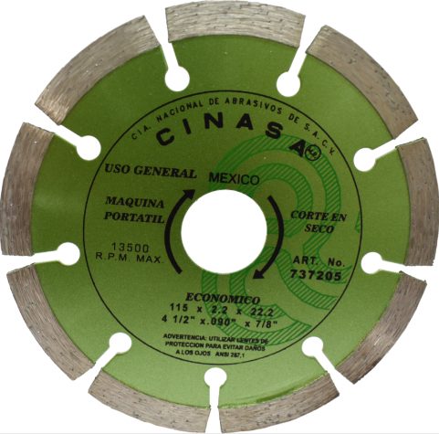 DISCO CORTE 4 1/2 DIAMANTE SEGMENTADO CINASA 737205