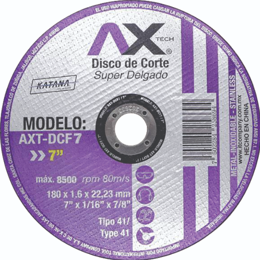 DISCO CORTE 7 X 1/16 AX DCF-7