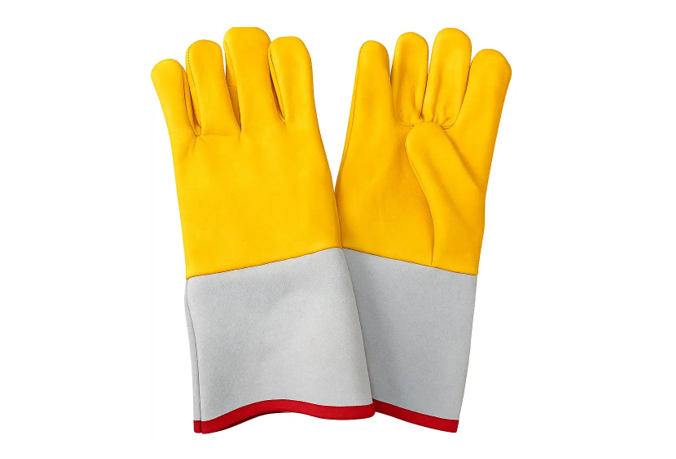 GUANTE PIEL DE RES ARGONERO PUÑO LARGO CARNAZA (LINIERO)