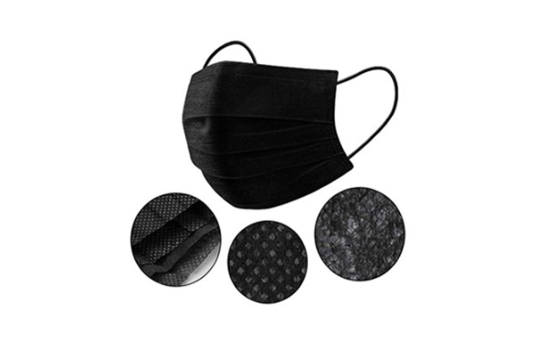 CUBREBOCA DESECHABLE NEGRO CAJA 50 PZS