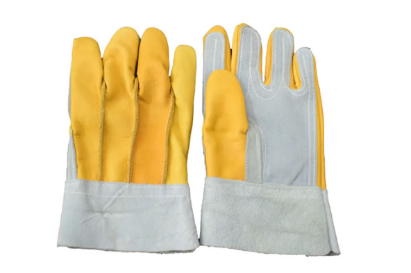 GUANTE CARNAZA CORTO NARANJA / GRIS