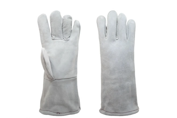 GUANTE CARNAZA AFELPADO GRIS HILO ALGODÓN