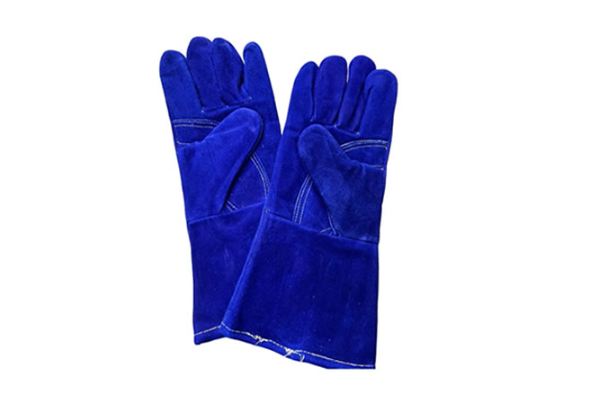 GUANTE CARNAZA AFELPADO AZUL HILO KEVLAR CON REFUERZO