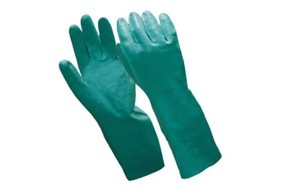 GUANTE NITRILO VERDE No. 9,  35 cm. SOLVEX 