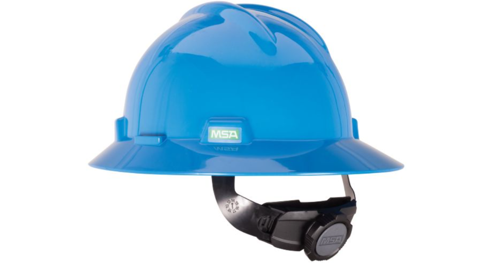 CASCO MSA TIPO MINERO CON MATRACA AZUL