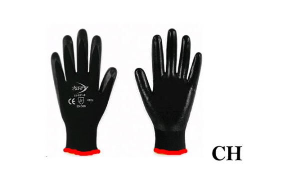 GUANTE NYLON NEGRO NITRILO NEGRO TALLA 7 