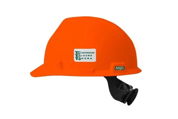 CASCO MSA TIPO CACHUCHA CON MATRACA NARANJA