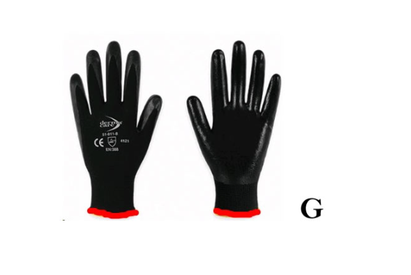 GUANTE NYLON NEGRO NITRILO NEGRO TALLA 9 