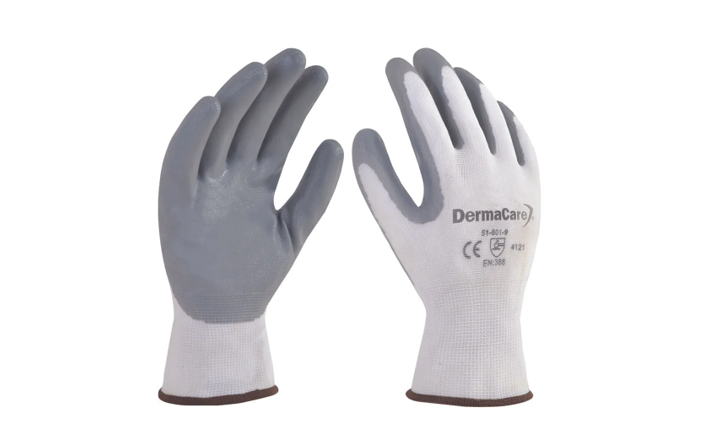 GUANTE NYLON BLANCO NITRILO GRIS 