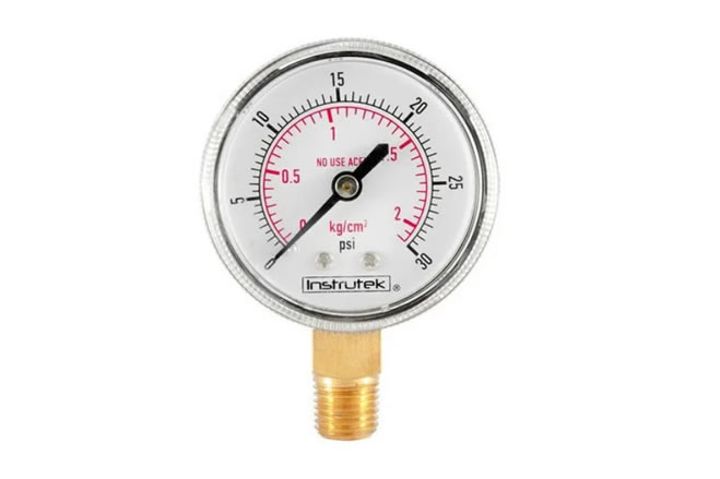 MANOMETRO ROSCA 1/4 NPT 0-2 SALIDA ACETILENO 0-30 PSI