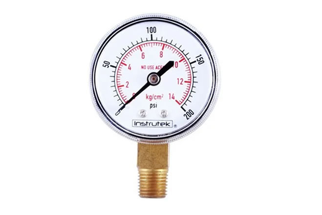 MANOMETRO ROSCA 1/4 NPT 0-14 SALIDA OXIGENO 0-200 PSI